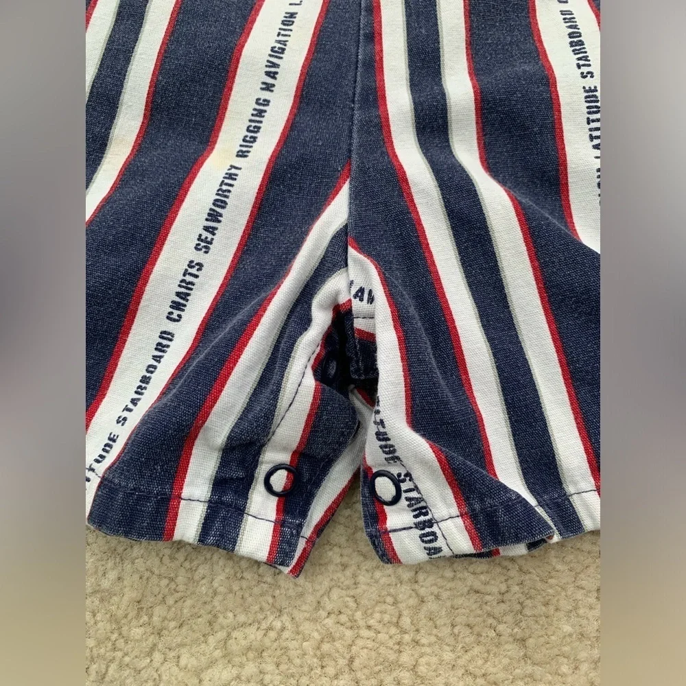 Vintage Oshkosh Size 2T Nautical Print Shortalls